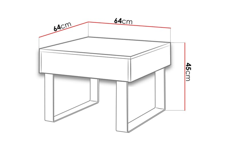 Tessan Sofabord Litet 64 cm med Oppbevaringsskuff - Hvit - Møbler - Bord - Sofabord