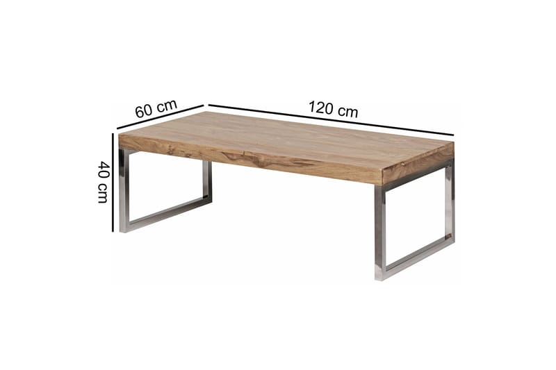 Thuxton Sofabord 120 cm - Akacia/Krom - Møbler - Bord - Sofabord