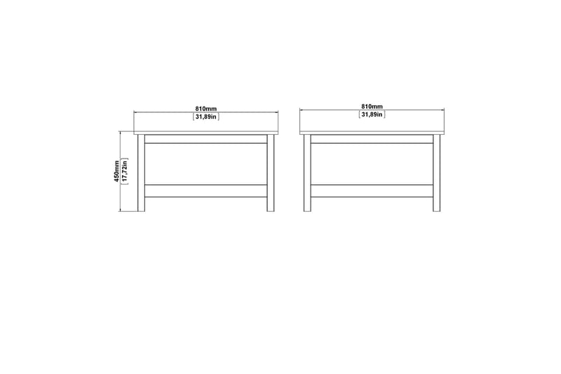 Vallvidera Sofabord 81 cm - Hvit - Møbler - Bord - Sofabord