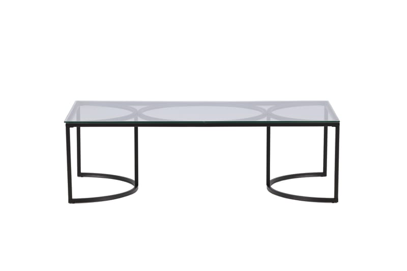Varismo Sofabord 140x70x42 cm - Svart - Sofabord - Sammenleggbart bord - Speilbord - Sofabord med oppbevaring - Sofabord med hjul - Hev og senkbart sofabord