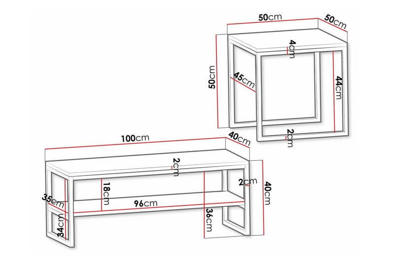 Wardner Sofabord 50 cm - Hvid - Møbler - Bord - Sofabord