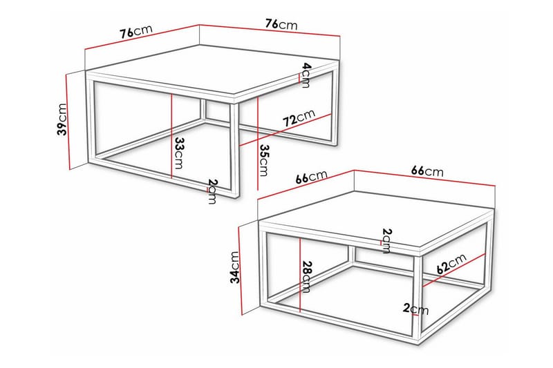 Wardner Sofabord 76 cm - Svart - Møbler - Bord - Sofabord