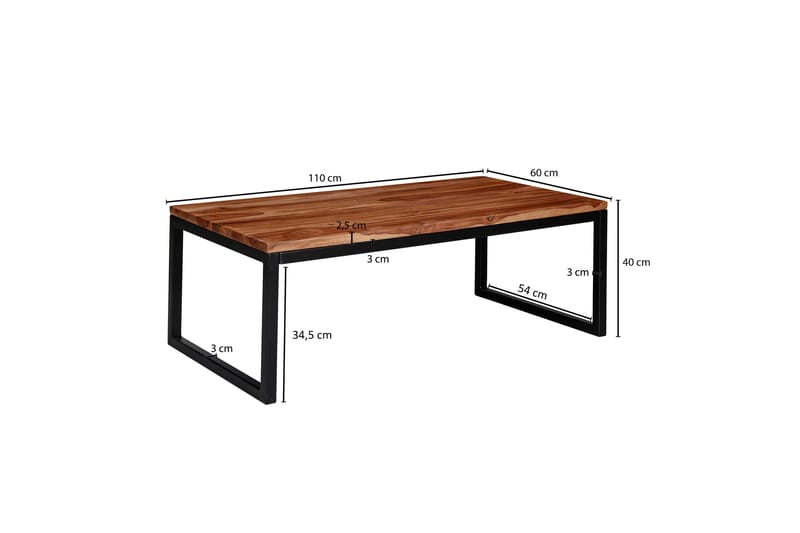 Willowdale Sofabord 110 cm - Teak/Svart - Møbler - Bord - Sofabord