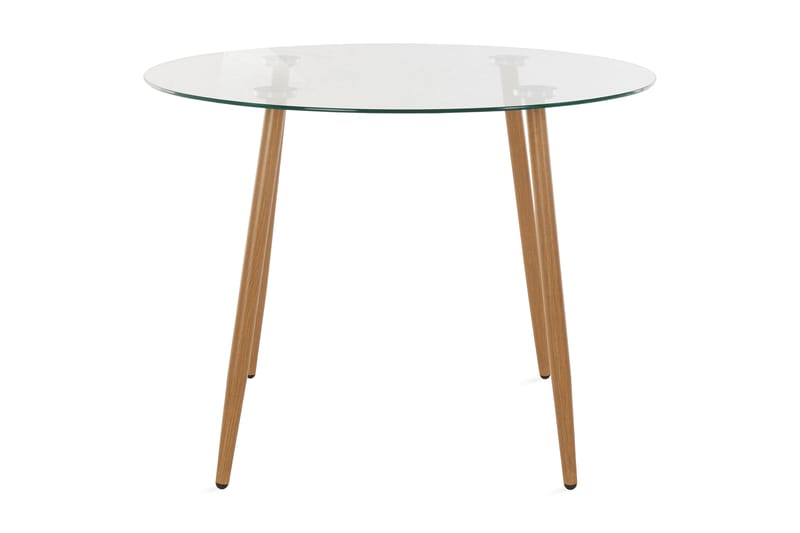 Abia Spisebord Rund 100 cm Glass - Brun - Spisebord & kjøkkenbord