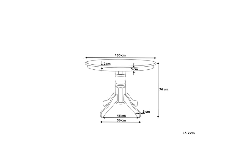 Akron Spisebord 100 cm - Hvit - Møbler - Bord - Spisebord & kjøkkenbord