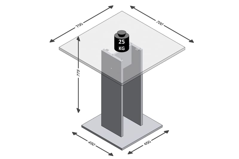 Bandol Spisebord 70 cm - Hvit - Møbler - Bord - Spisebord & kjøkkenbord