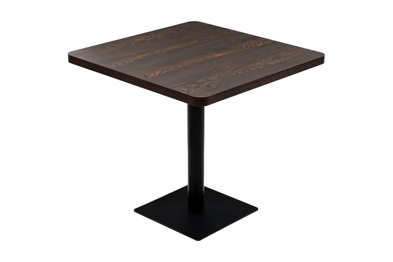 Bistrobord MDF og stål firkantet 80x80x75 cm mørk aske - Mørkebrun - Spisebord & kjøkkenbord