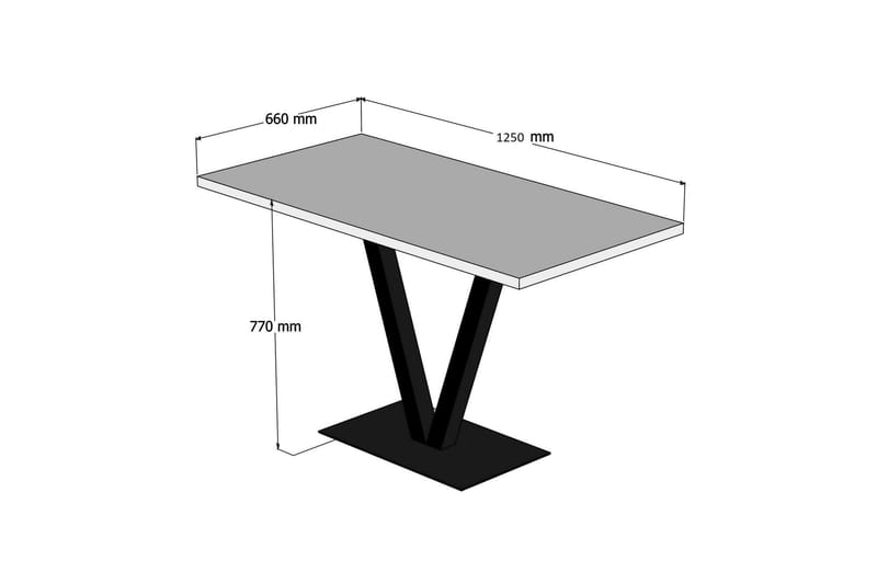 Bordentown Spisebord 125 cm - Valnøtt/Svart - Møbler - Bord - Spisebord & kjøkkenbord