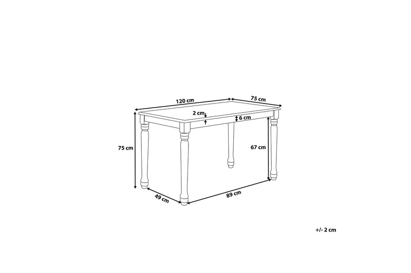 CARY Spisebord 120 cm - Hvit - Møbler - Bord - Spisebord & kjøkkenbord