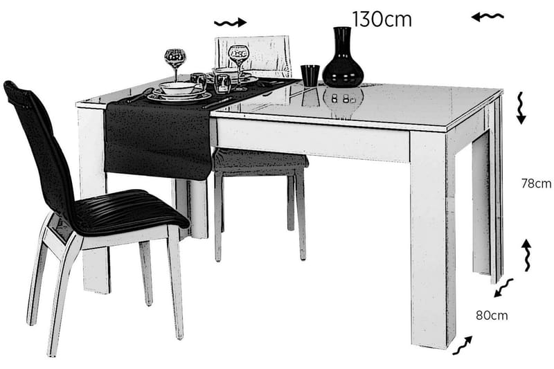 Comfortale Spisebord Forlengningsbart - Hvit - Møbler - Bord - Spisebord & kjøkkenbord