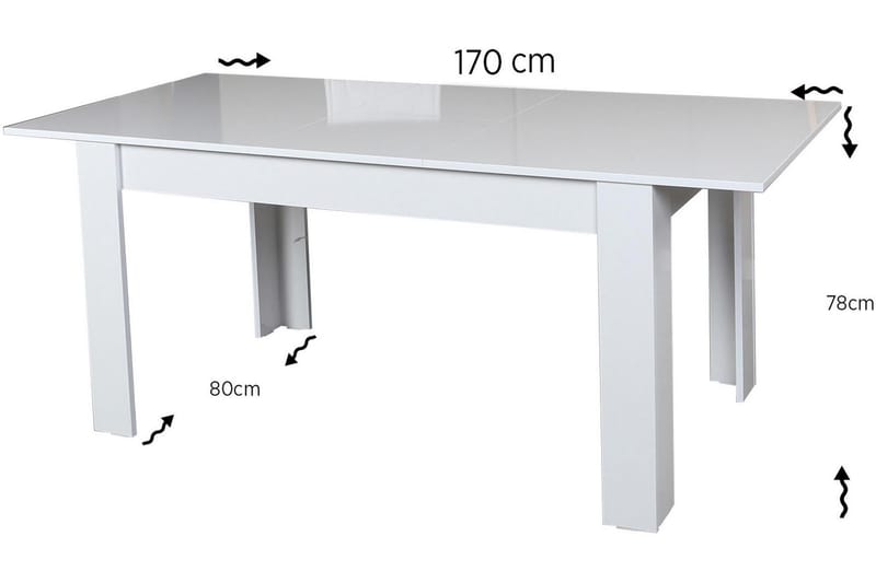 Comfortale Spisebord Forlengningsbart - Hvit - Møbler - Bord - Spisebord & kjøkkenbord