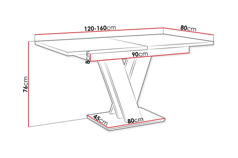 Denogal Spisebord 80 cm - Hvid - Møbler - Bord - Spisebord & kjøkkenbord