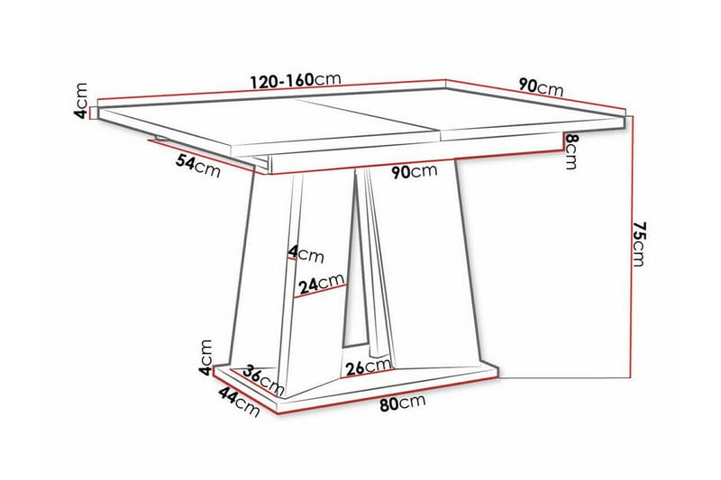 Denogal Spisebord 90 cm - Hvid - Møbler - Bord - Spisebord & kjøkkenbord