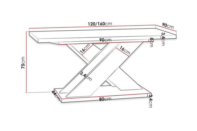 Denogal Spisebord 90 cm - Hvid - Møbler - Bord - Spisebord & kjøkkenbord