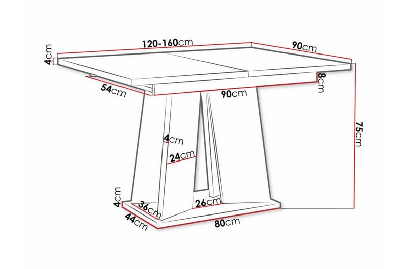 Denogal Spisebord 90 cm - Svart - Møbler - Bord - Spisebord & kjøkkenbord