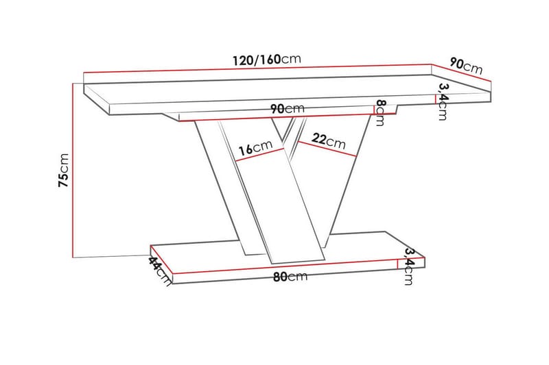 Denogal Spisebord 90 cm - Svart - Møbler - Bord - Spisebord & kjøkkenbord