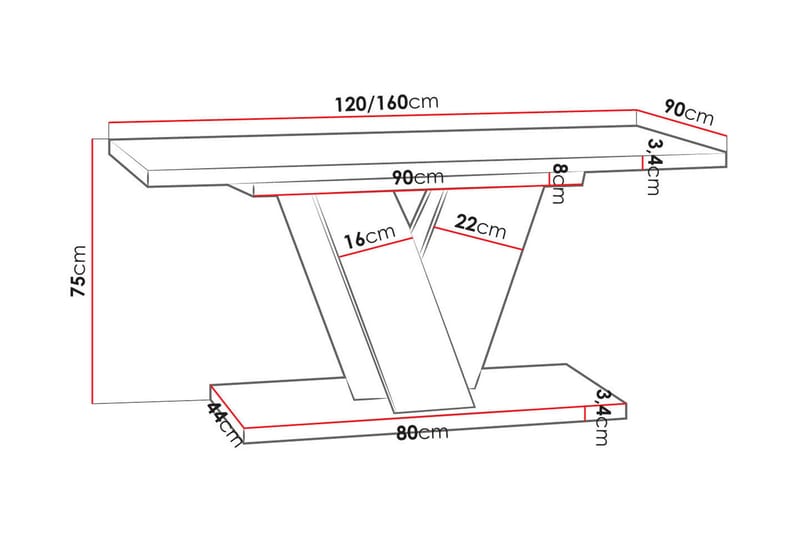 Denogal Spisebord 90 cm - Svart - Møbler - Bord - Spisebord & kjøkkenbord