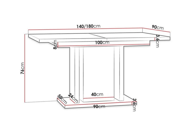 Denogal Spisebord 90 cm - Svart - Møbler - Bord - Spisebord & kjøkkenbord