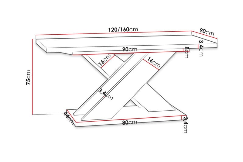 Denogal Spisebord 90 cm - Svart - Møbler - Bord - Spisebord & kjøkkenbord