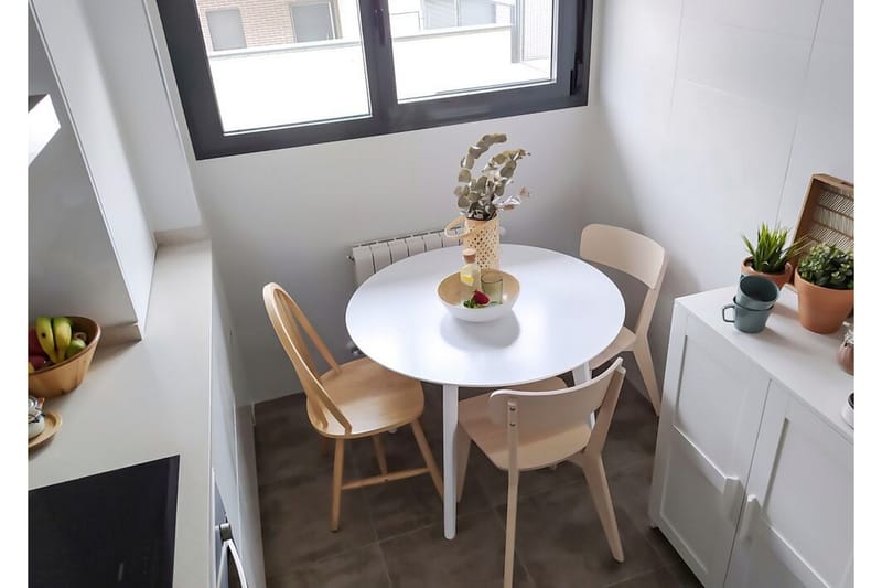 Emeroo Spisebord 100 cm - Hvit - Spisebord & kjøkkenbord