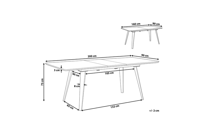 Inton Spisebord 200 cm - Svart - Møbler - Bord - Spisebord & kjøkkenbord