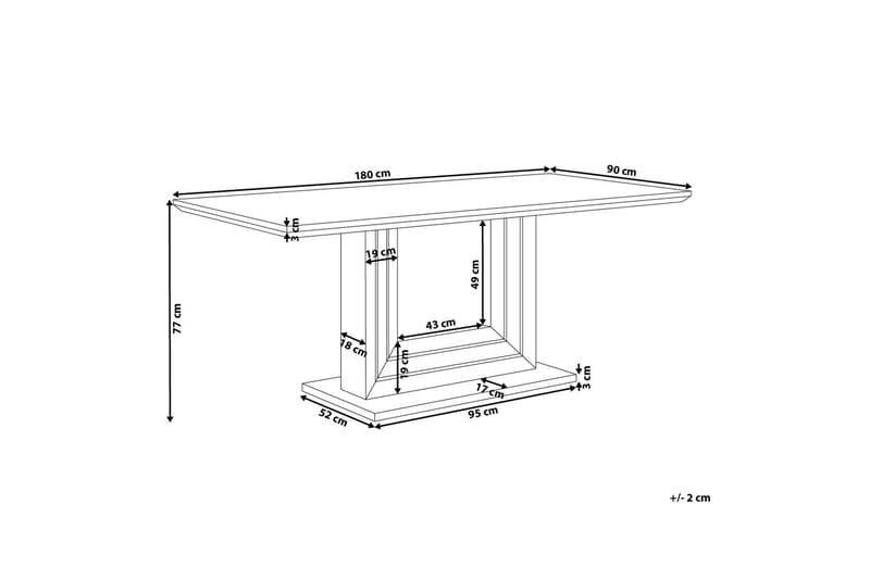 Kalona Spisebord 90 cm - Hvit - Møbler - Bord - Spisebord & kjøkkenbord