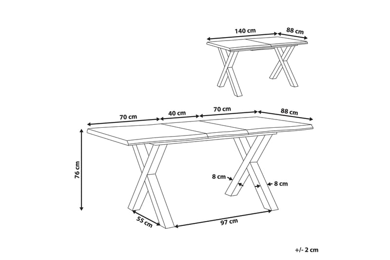 Lawtey Spisebord 180 cm Sammenleggbart - Lyst Tre/Svart - Møbler - Bord - Spisebord & kjøkkenbord