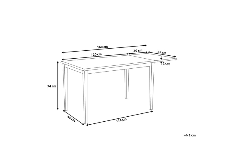 Louisiana Spisebord 160 cm - Hvit - Møbler - Bord - Spisebord & kjøkkenbord