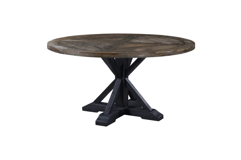 Lyon Spisebord 150 cm Rundt - Natur/Svart - Spisebord & kjøkkenbord