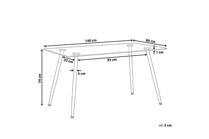 Maceys Spisebord 140 cm - Glass/Svart - Spisebord & kjøkkenbord