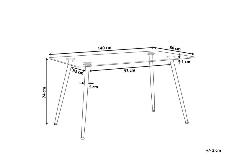 Maceys Spisebord 140 cm - Glass/Svart - Spisebord & kjøkkenbord