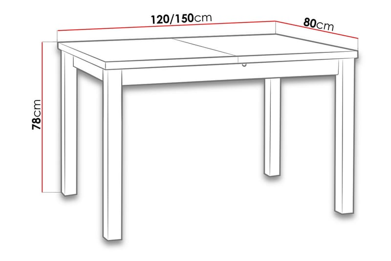 Max Spisebord 120x80x78 cm - Tre / Natur - Møbler - Bord - Spisebord & kjøkkenbord