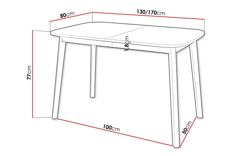 Narberth Spisebord 80 cm - Hvid - Møbler - Bord - Spisebord & kjøkkenbord