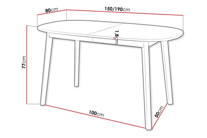 Narberth Spisebord 80 cm - Hvid - Møbler - Bord - Spisebord & kjøkkenbord