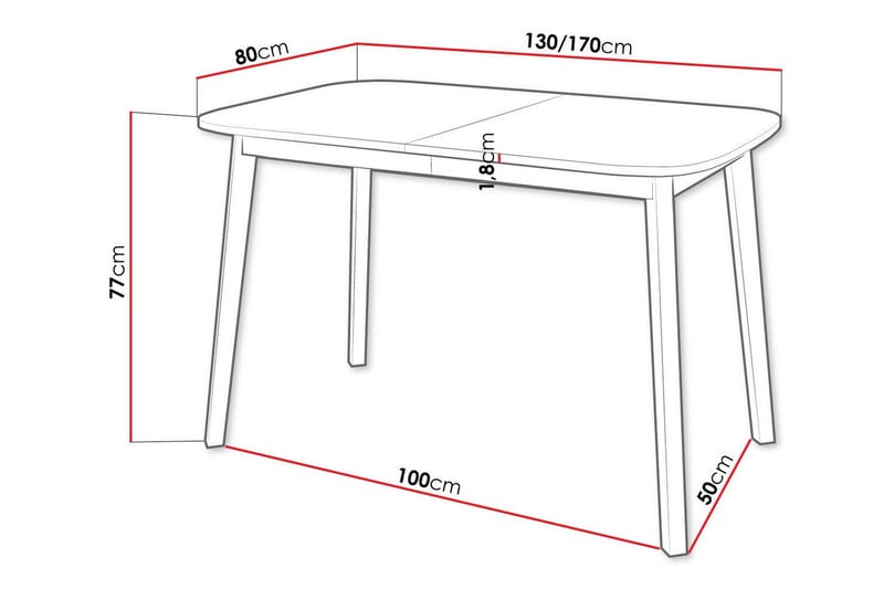 Narberth Spisebord 80 cm - Svart - Møbler - Bord - Spisebord & kjøkkenbord