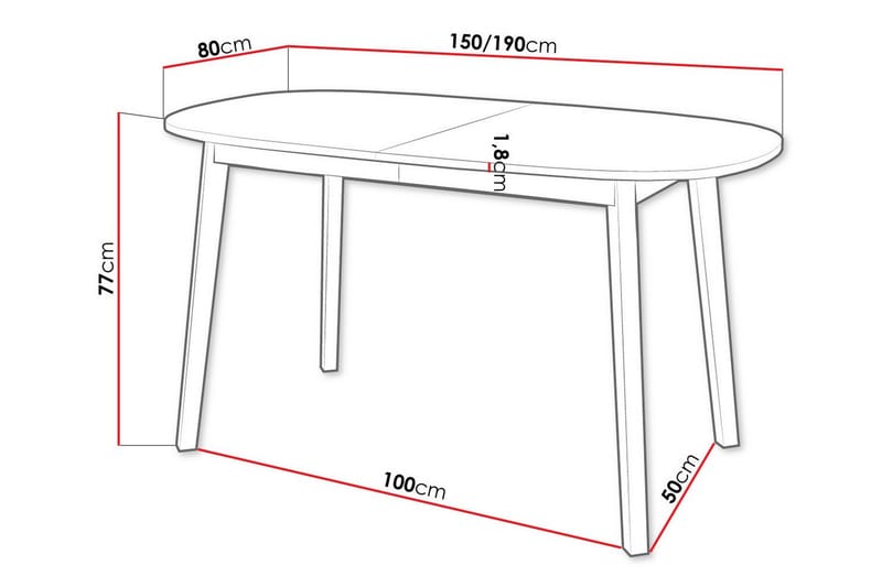 Narberth Spisebord 80 cm - Svart - Møbler - Bord - Spisebord & kjøkkenbord