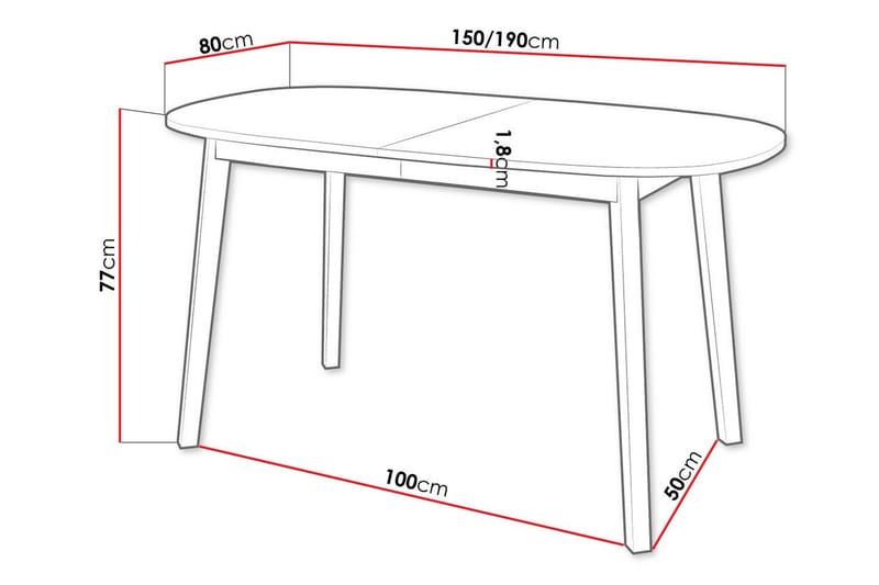 Narberth Spisebord 80 cm - Svart - Møbler - Bord - Spisebord & kjøkkenbord