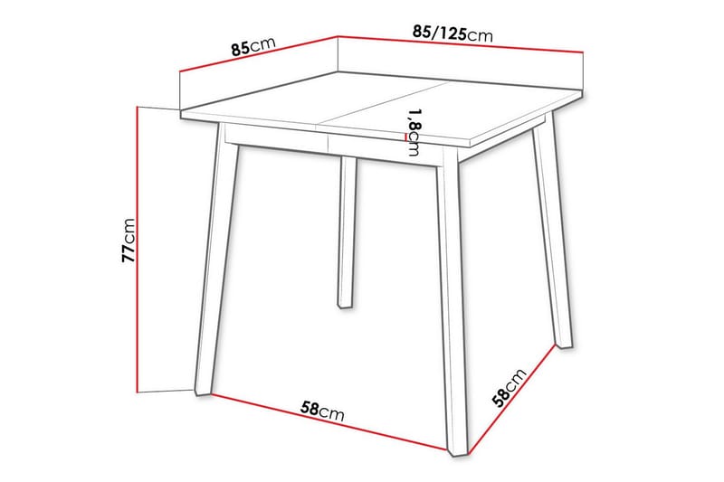 Narberth Spisebord 85 cm - Hvid - Møbler - Bord - Spisebord & kjøkkenbord