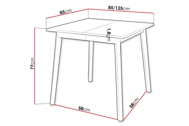 Narberth Spisebord 85 cm - Svart - Møbler - Bord - Spisebord & kjøkkenbord