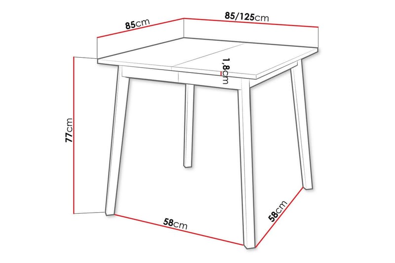 Narberth Spisebord 85 cm - Svart - Møbler - Bord - Spisebord & kjøkkenbord