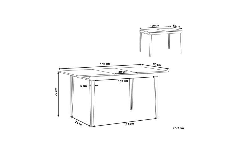 Norley Spisebord 160 cm - Svart - Møbler - Bord - Spisebord & kjøkkenbord