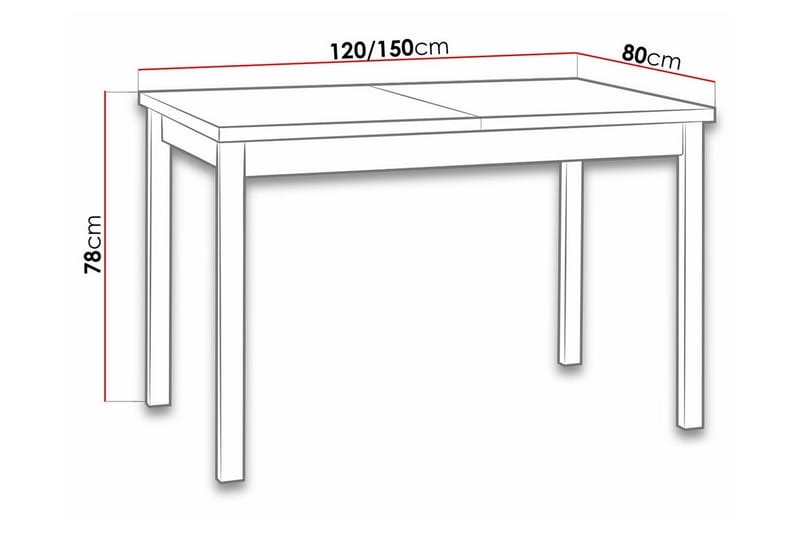 Patrickswell Spisebord 80 cm - Svart - Møbler - Bord - Spisebord & kjøkkenbord