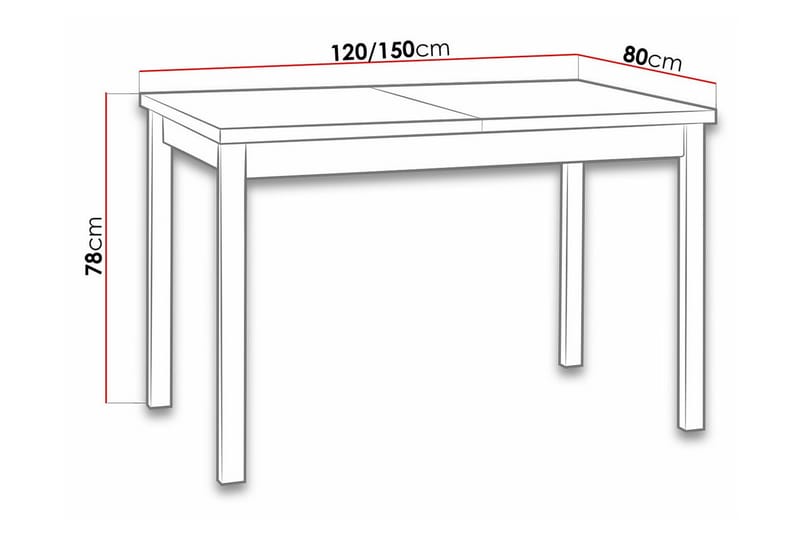 Patrickswell Spisebord 80 cm - Svart - Møbler - Bord - Spisebord & kjøkkenbord