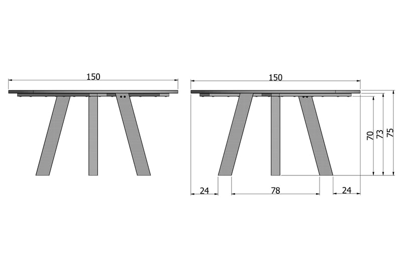 Reba Spisebord 150 cm Rund - Mørkebrun - Møbler - Bord - Spisebord & kjøkkenbord