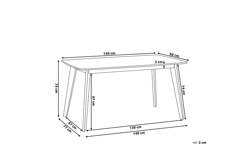 Santos Spisebord 150 cm - Hvit - Møbler - Bord - Spisebord & kjøkkenbord