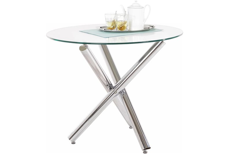 Shadi Spisebord Rundt 90 cm Glass - Transparent - Spisebord & kjøkkenbord