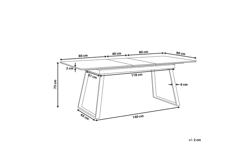 Shirai Spisebord 160x90 cm - Hvit - Møbler - Bord - Spisebord & kjøkkenbord