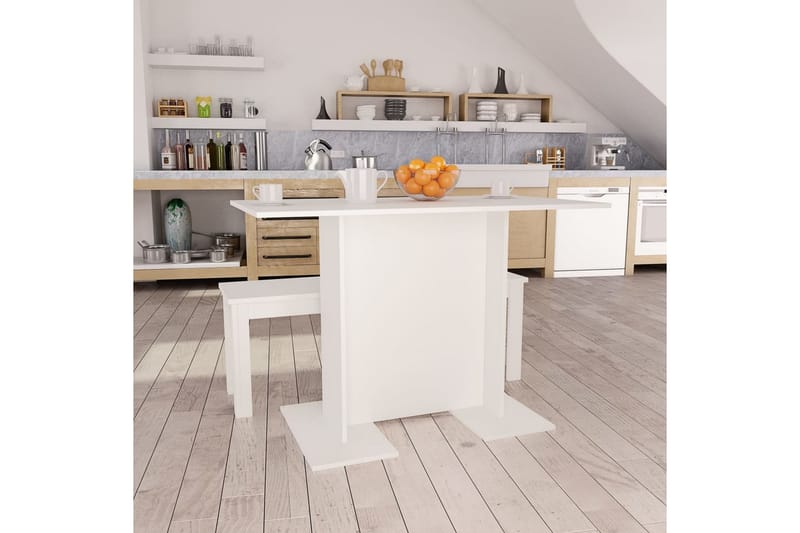 Spisebord hvit 110x60x75 cm sponplate - Hvit - Spisebord & kjøkkenbord