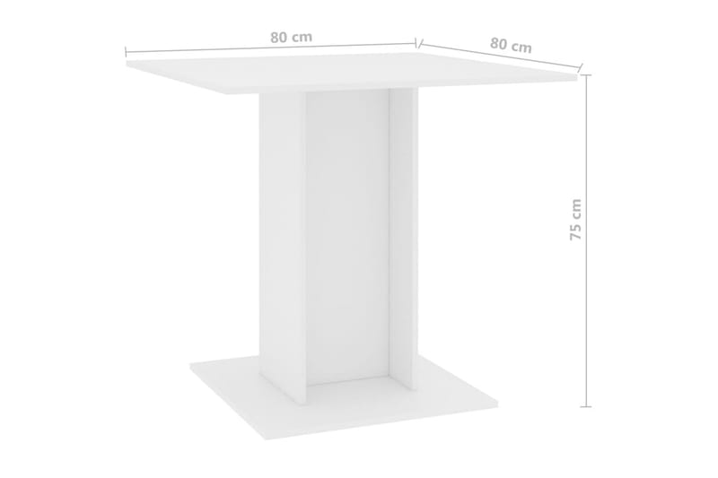 Spisebord hvit 80x80x75 cm sponplate - Hvit - Møbler - Bord - Spisebord & kjøkkenbord