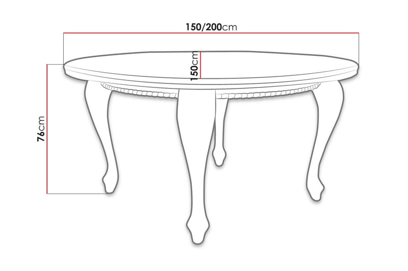 Tabell Forlengningsbart Spisebord 150 cm - Tre/Natur - Møbler - Bord - Spisebord & kjøkkenbord